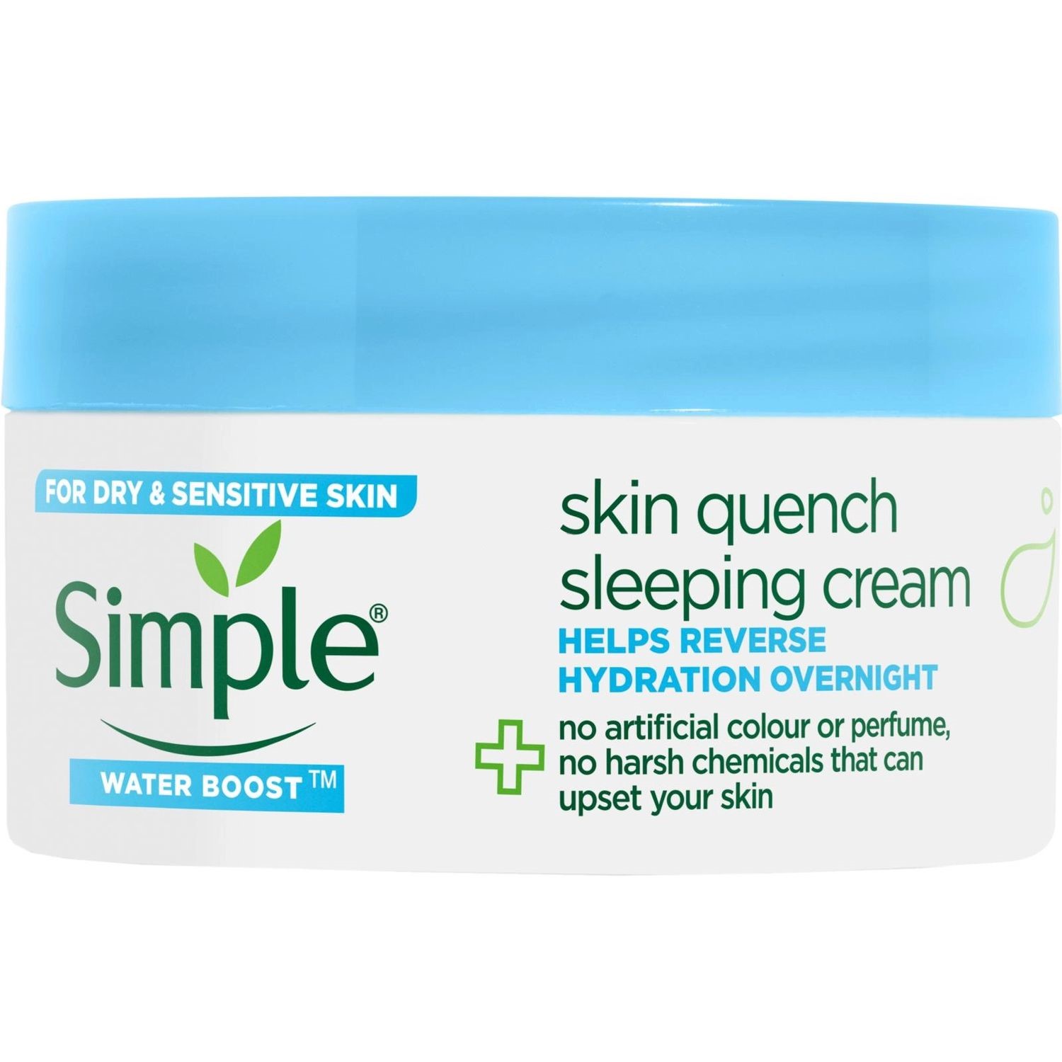 Відновлюючий нічний крем Simple Water Boost Skin Quench Sleeing Cream, для сухої та чутливої шкіри, 50 мл - фото 1