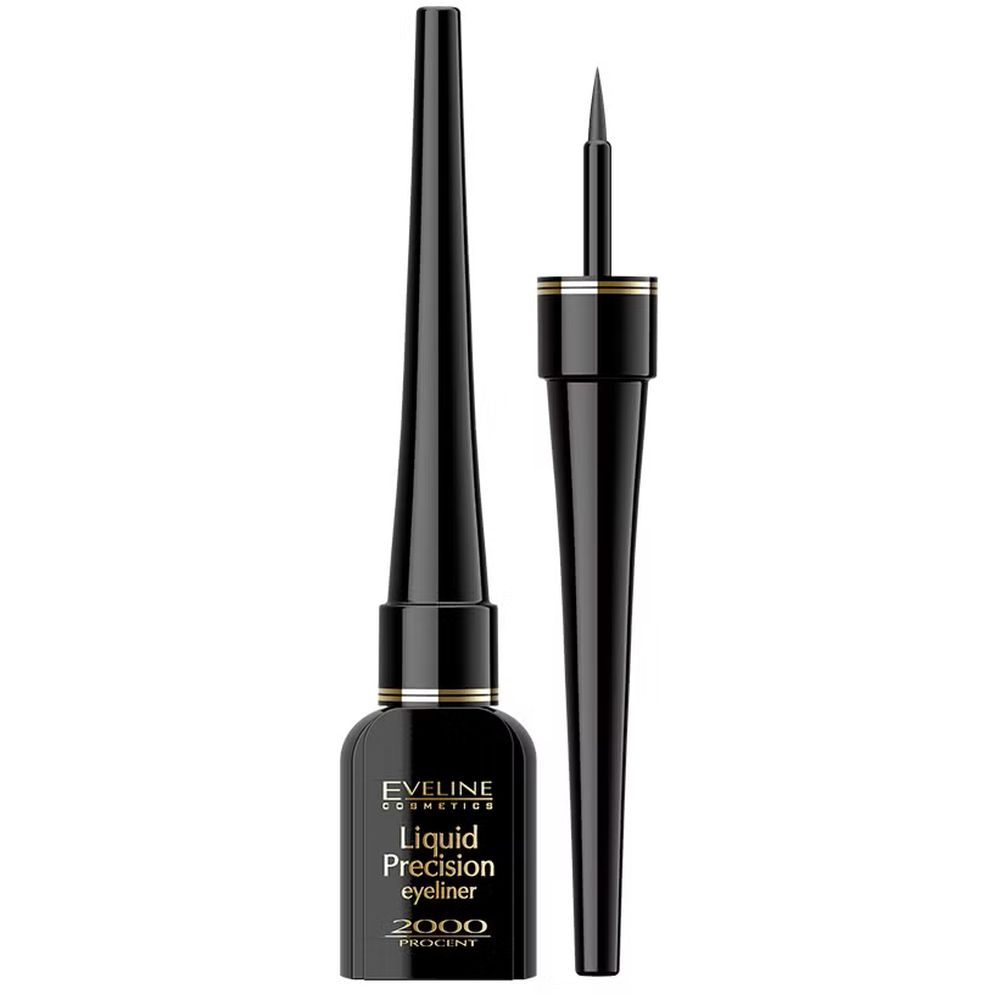 Подводка для глаз Eveline Cosmetics Liquid Precision Eyeliner 2000 водостойкая черная 4 мл - фото 1