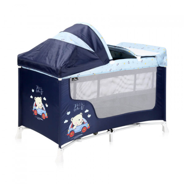 Манеж-ліжко Lorelli San Remo 2L + blue bear, темно-синій (23335) - фото 4