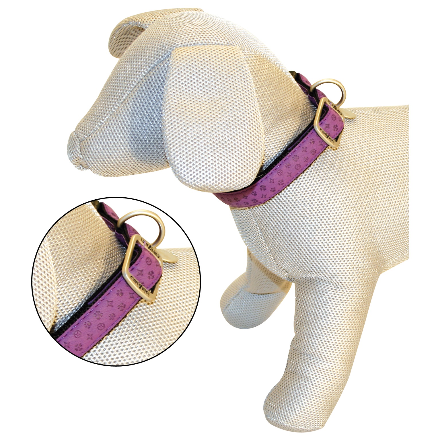 Ошейник для собак Croci Mylord, регулируемый, с тиснением, 48-70x2,5 см, фиолетовый (C5080078) - фото 1