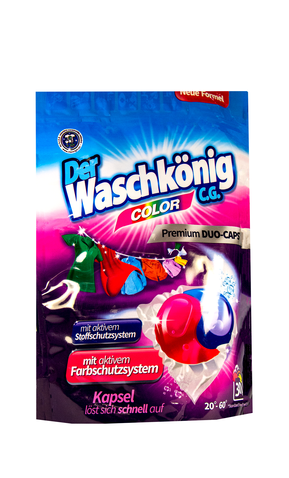 Капсулы для стирки Der Waschkonig Color Duo Caps 30 шт. (040-9601) - фото 1
