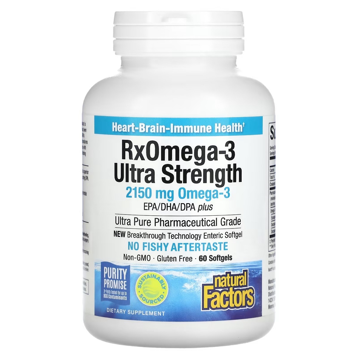 Омега-3 ультра Natural Factors RxOmega-3 Ultra Strength 2150 мг 60 гелевых капсул - фото 1