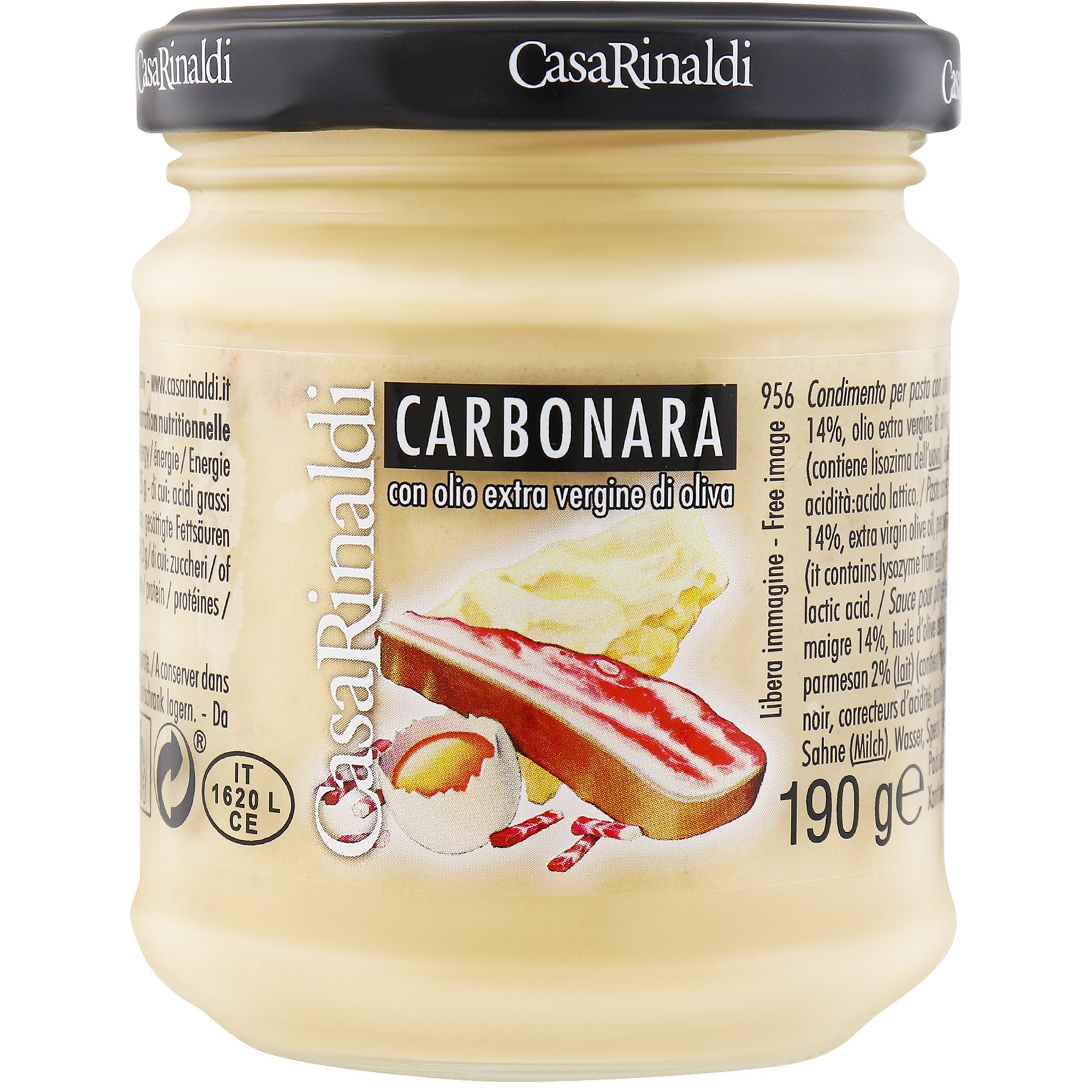 Соус Casa Carbonara з оливковою олією 190 г (565257) - фото 1
