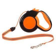 Повідець-рулетка для собак AnimAll, 15 кг, 3 м, помаранчево-чорний - фото 2