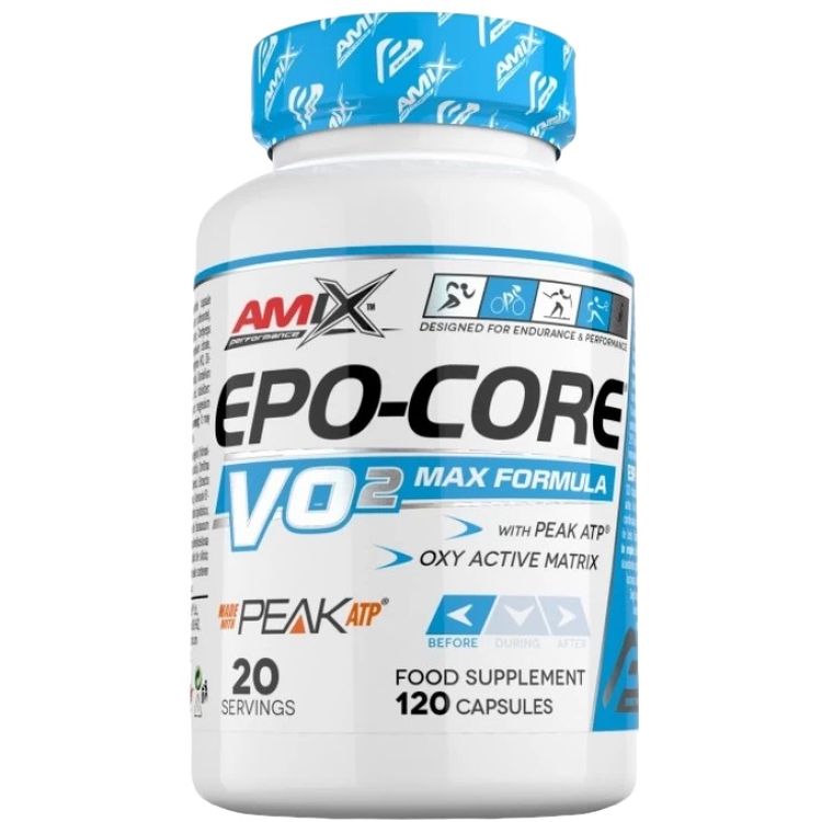 Азотный бустер Amix Performance Epo-Core VO´2 Max предтренировочный комплекс без кофеина 120 капсул - фото 1