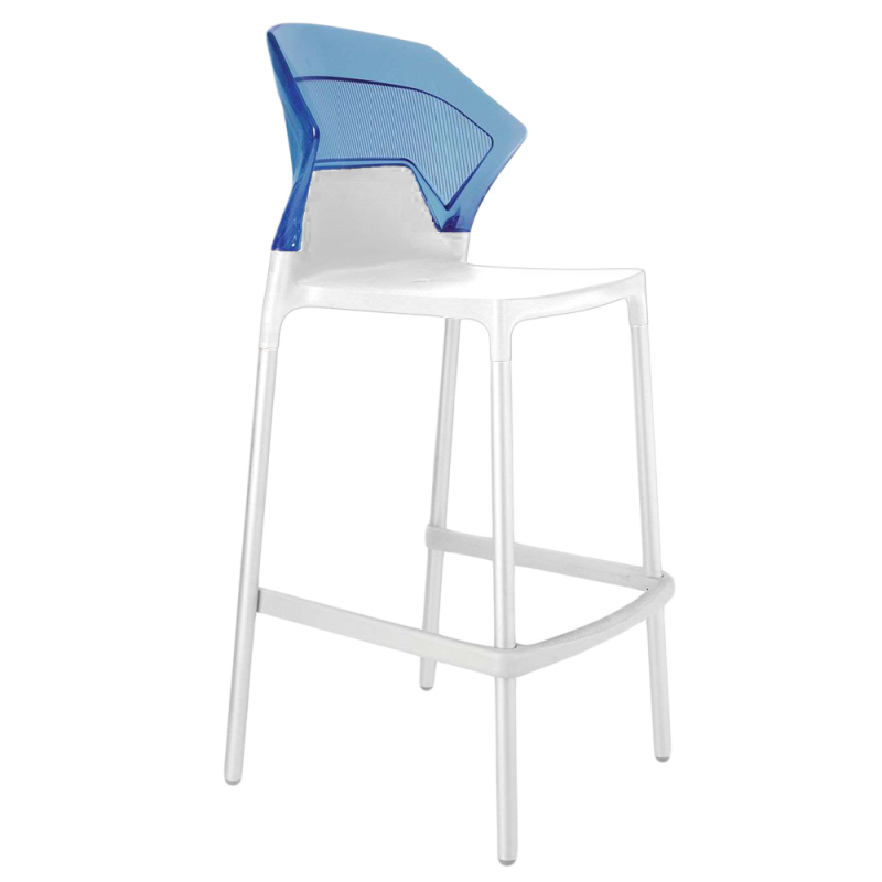 Барный стул Papatya Ego-S, белый с синим (2211019096016) - фото 1