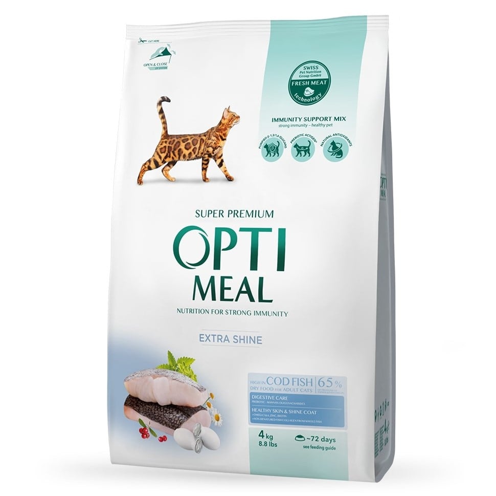 Сухой корм для кошек Optimeal, со вкусом трески, 4 кг (B1841301) - фото 1