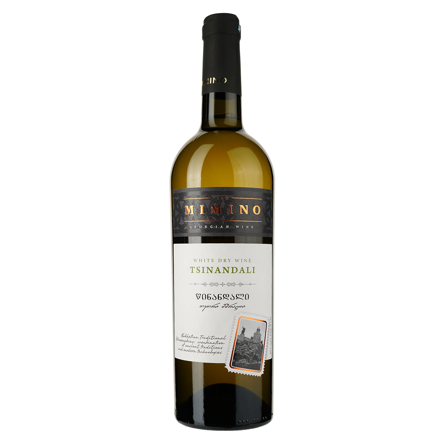Вино Mimino Цинандалі, біле, сухе, 12%, 0,75 л - фото 1