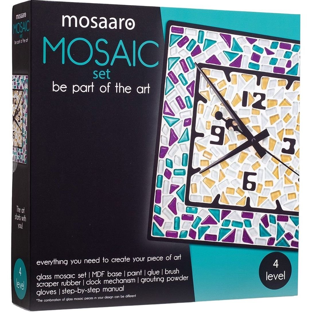 Стеклянная мозаика Mosaaro Часы квадратные (MA4002) - фото 1