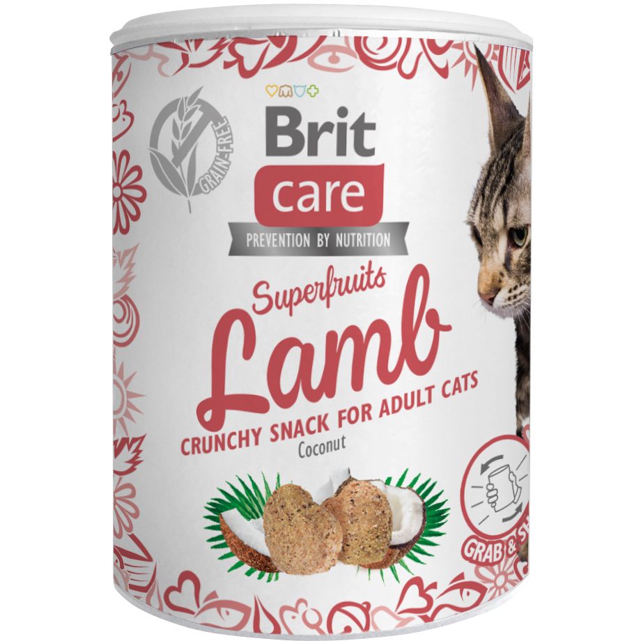 Лакомство для кошек Brit Care Superfruits с ягненком 100 г - фото 1