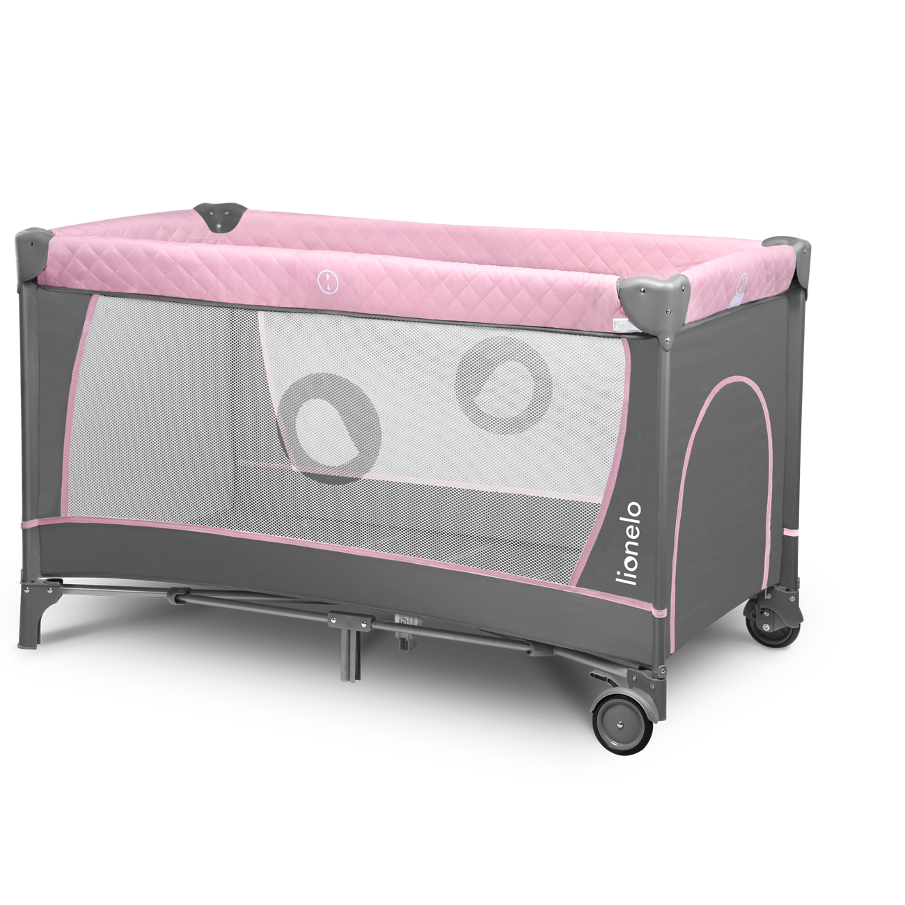 Манеж-кроватка Lionelo Flower, розовый с серым (LO.FL01) - фото 5