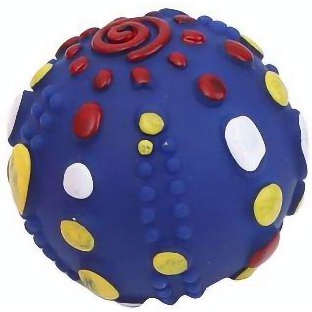 Іграшка для собак Eastland м'яч із пищалкою, блакитний/рожевий, 7х7х7 см (520-196) - фото 1