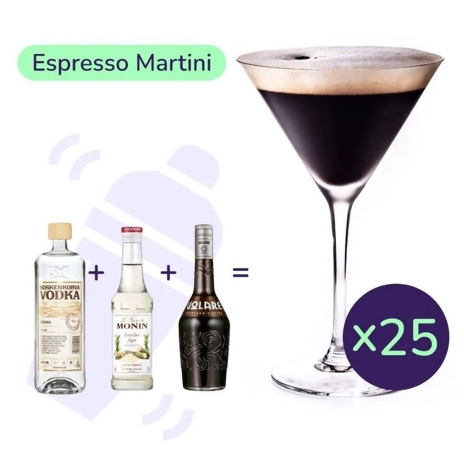 Коктейль Espresso Martini (набор ингредиентов) х25 на основе Koskenkorva - фото 1
