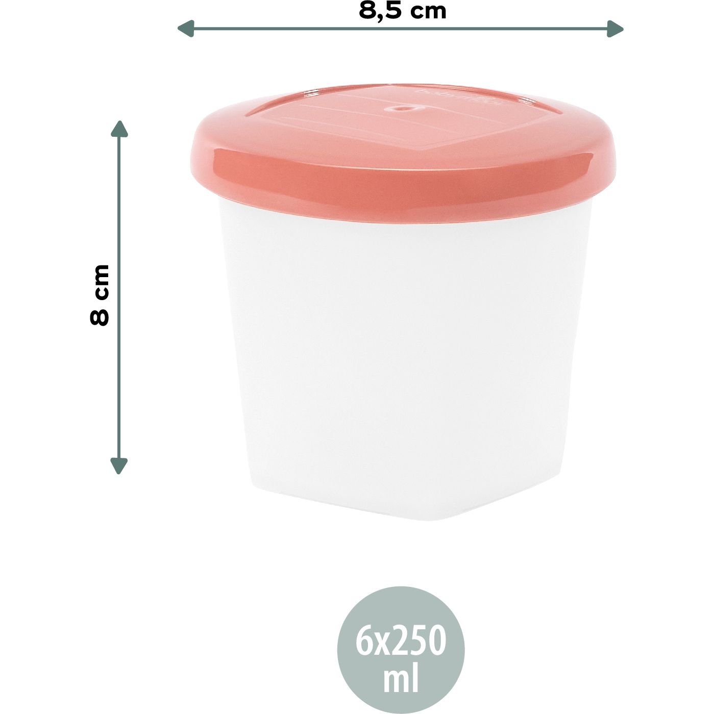 Набір контейнерів для їжі Babymoov Biosourced 6 шт. по 250 мл, різнокольорові (A004318) - фото 4