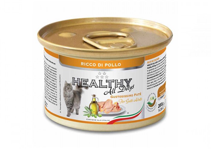 Влажный корм для котов Healthy All Days, с курицей, 200 г - фото 1