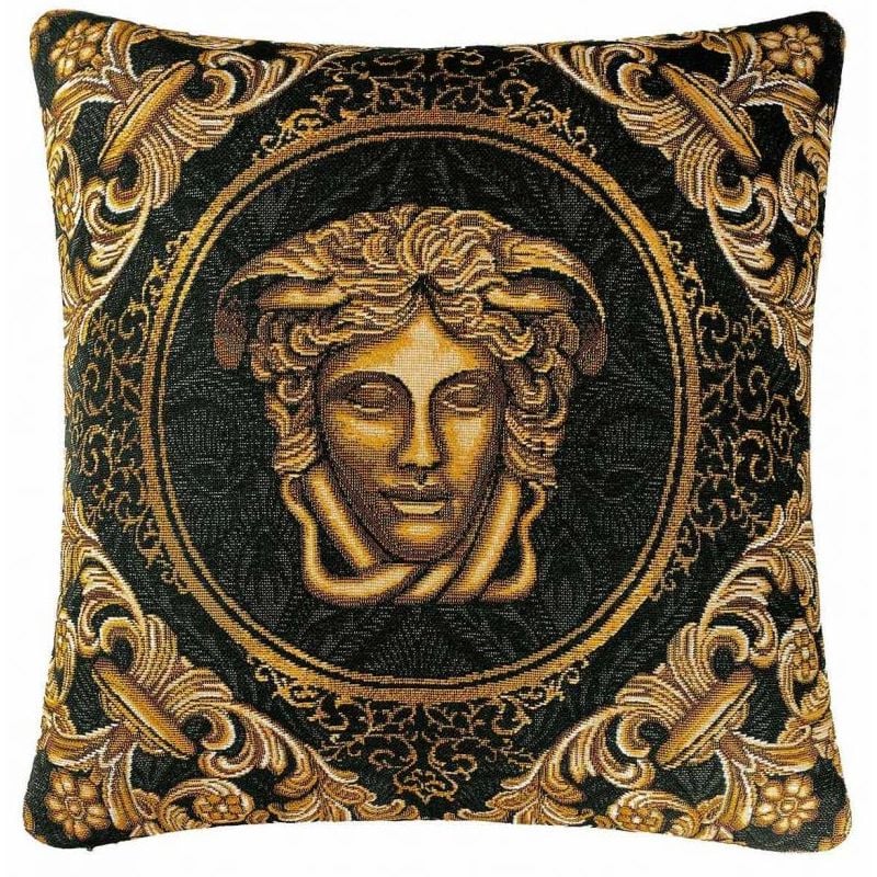 Подушка декоративна Прованс Arte di lusso-1, 45х45 см, чорний із золотим (25627) - фото 1