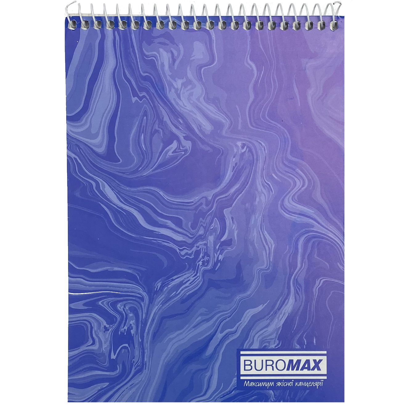 Блокнот на пружині зверху Buromax Marble Jobmax А5, 48 аркушів синій (BM.2472-02) - фото 1