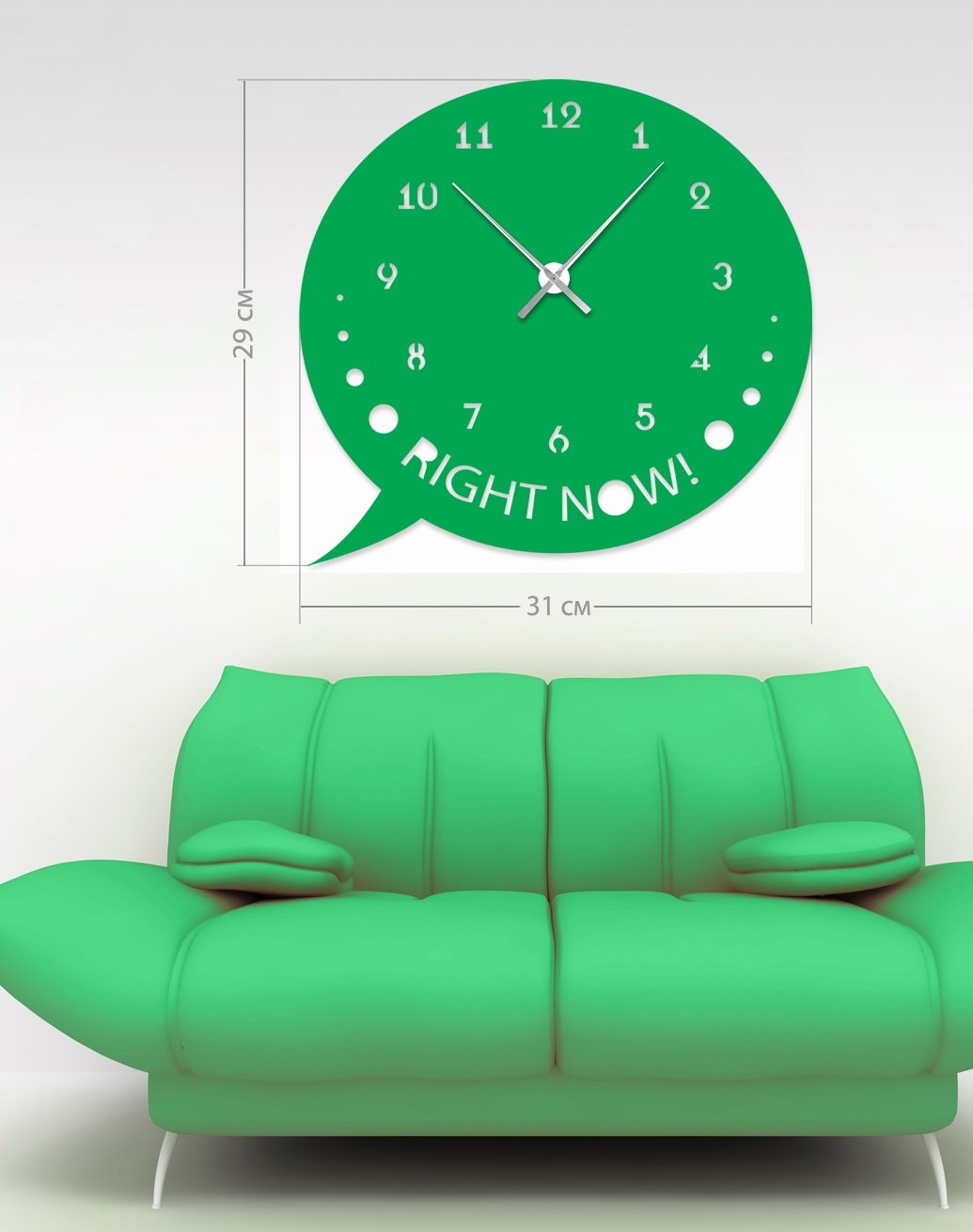 Настінний годинник Art-Life Collection, 31x29 см, зелений (1A-43-31x29_pr) - фото 1