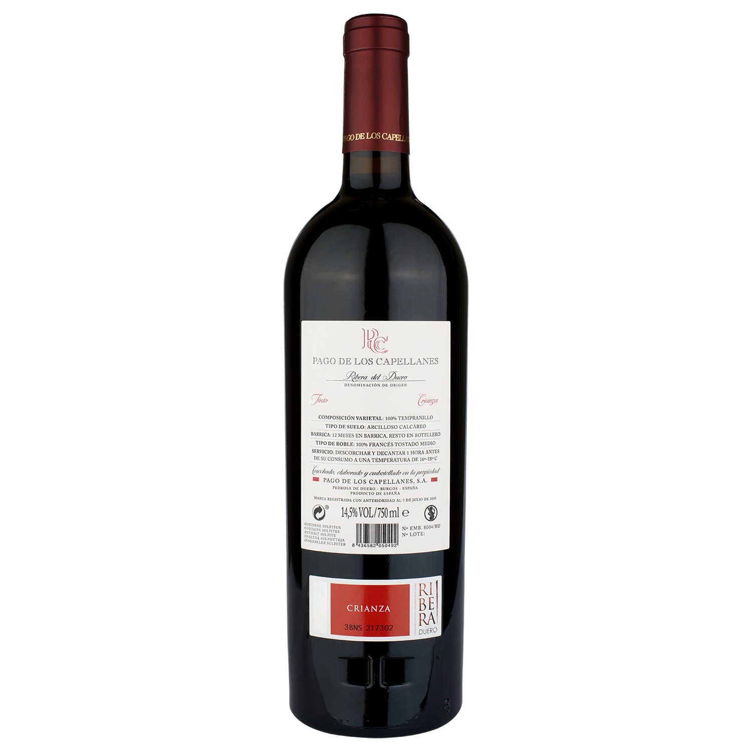 Вино Pago de los Capellanes Tinto Crianza 2019, червоне, сухе, 0,75 л (R5504) - фото 2