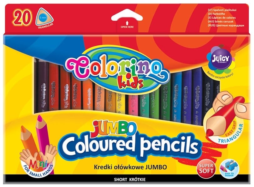 Олівці кольорові Colorino Jumbo, з точилкою, 20 кольорів, 20 шт. (32971PTR) - фото 1