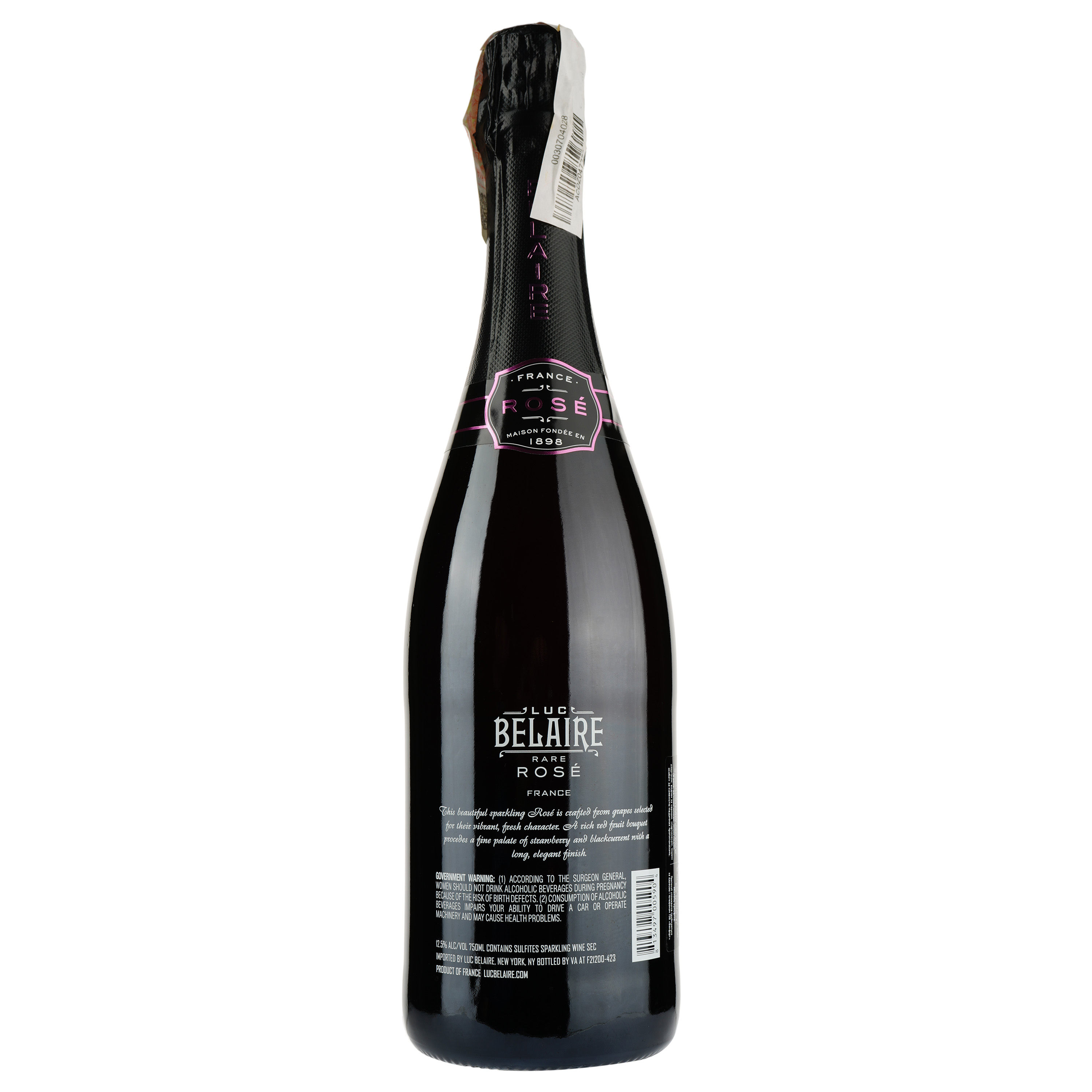 Игристое вино Luc Belaire Rose, розовое, брют, 12%, 0,75 л - фото 3