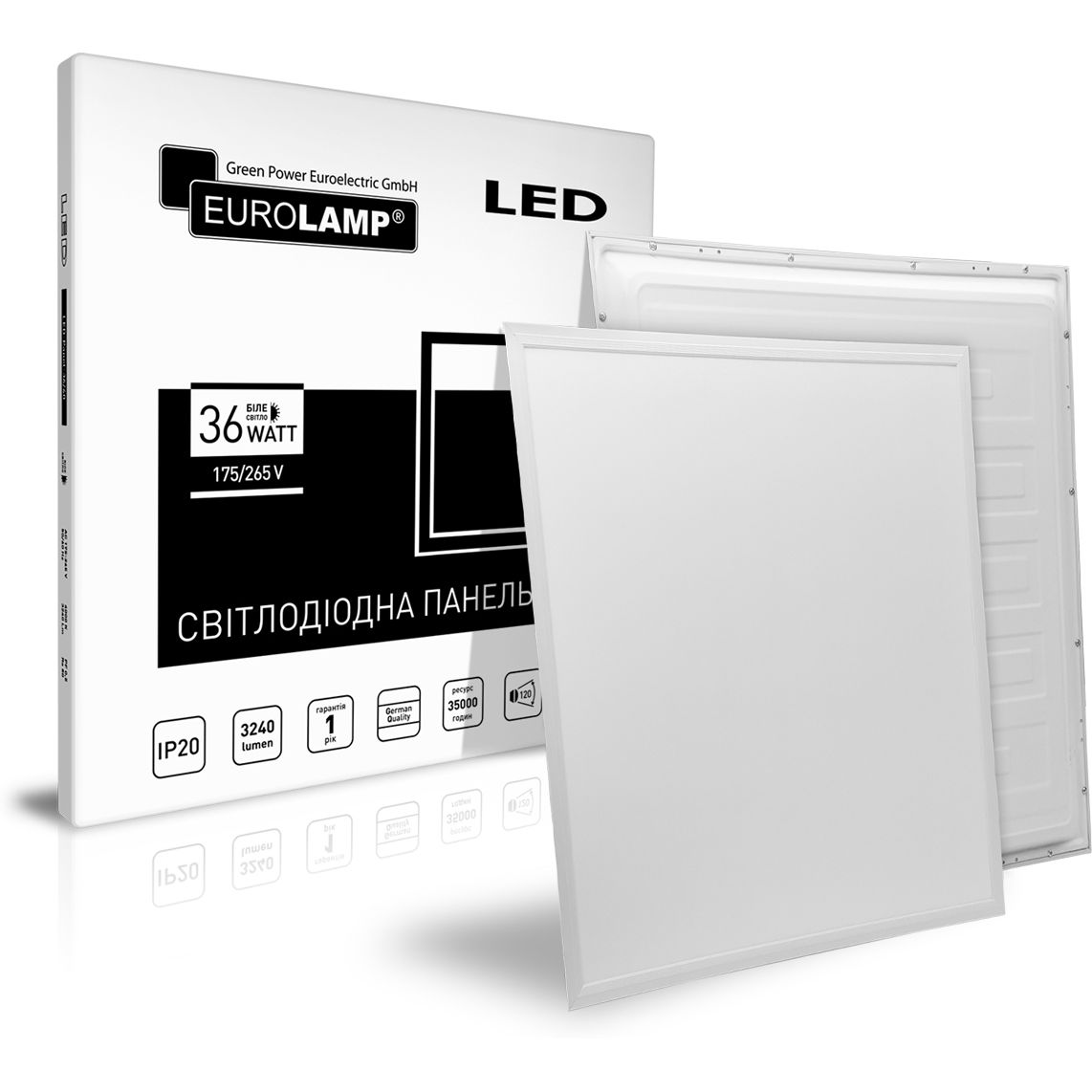 Світодіодний світильник Eurolamp LED 60х60 (панель) 36W 4000K (LED-Panel-36/40) - фото 2