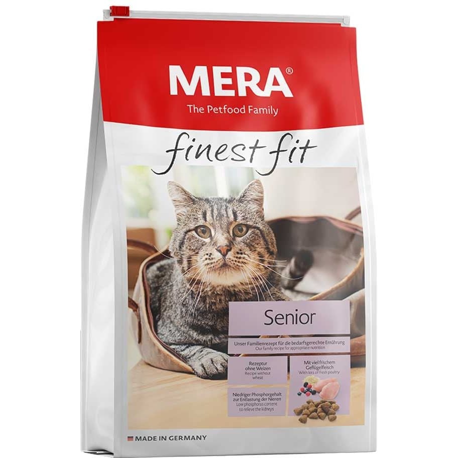 Сухий корм для котів похилого віку Mera Finest Fit Senior із свіжим м'ясом птиці та лісовими ягодами 400 г - фото 1