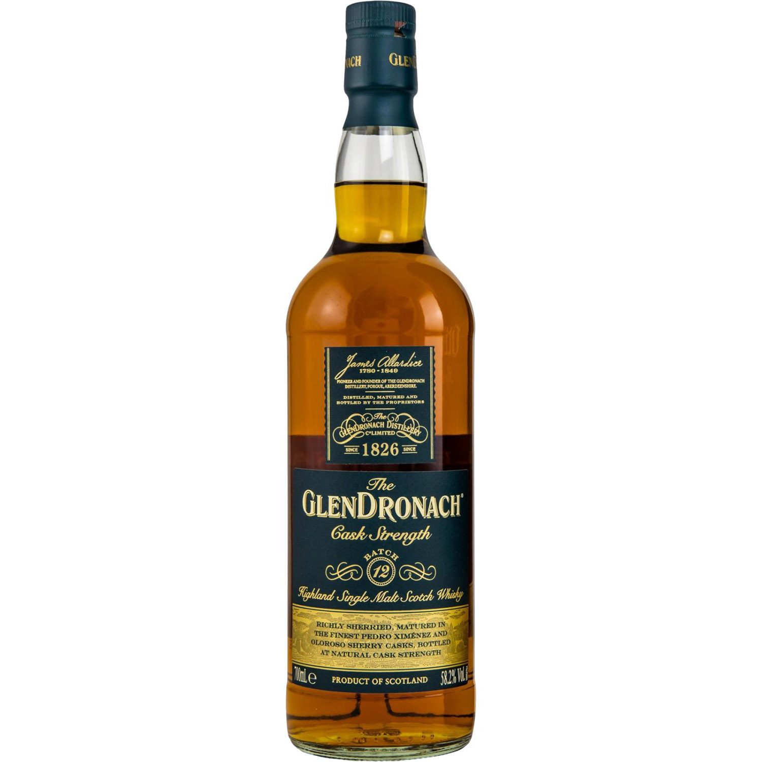 Виски Glendronach Cask Strength Batch 12 Single Malt Scotch Whisky 58,2% 0.7 л - фото 1