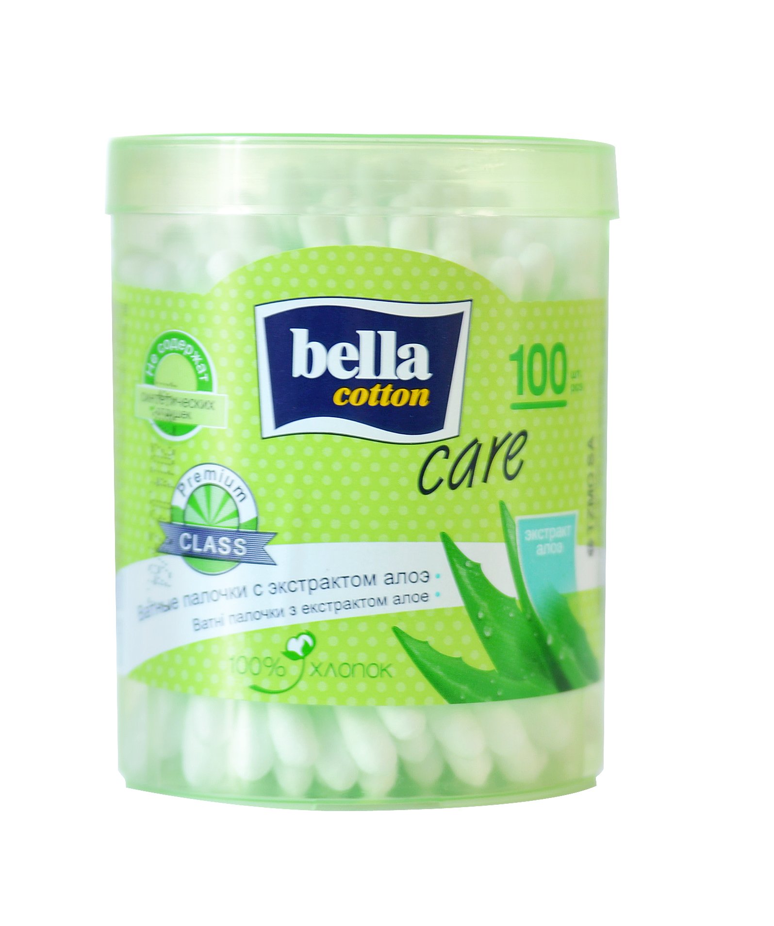 Ватные палочки Bella Cotton Care с экстрактом алоэ, 100 шт (BC-081-P100-034) - фото 1