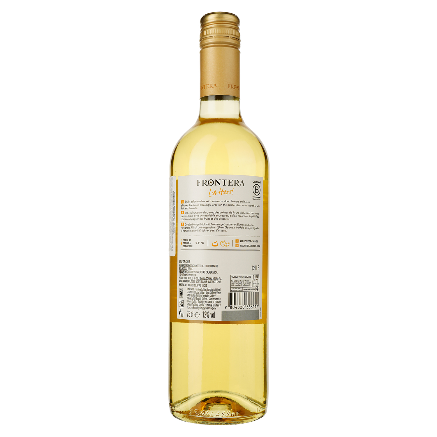 Вино Frontera Late Harvest, белое, полусладкое, 13%, 0,75 л - фото 2