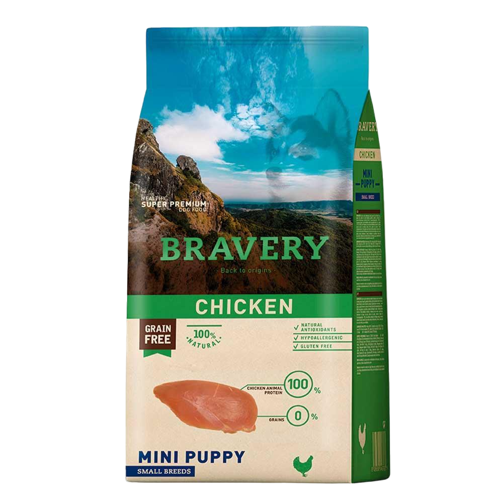 Сухий корм для цуценят дрібних порід Bravery Chicken Mini Puppy, з куркою, 2 кг - фото 1