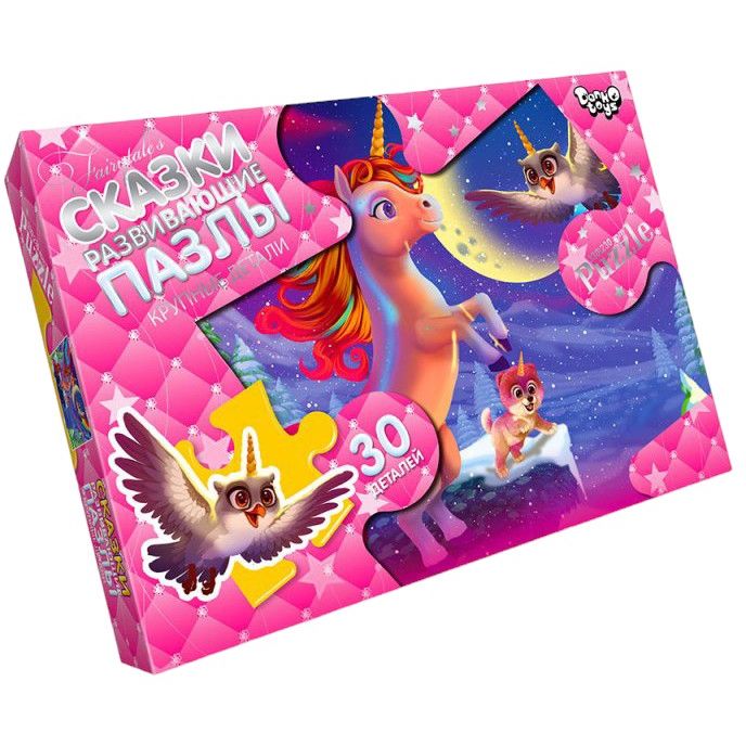 Детские пазлы-макси Единорог Danko Toys Mx30-07-07-02, 30 элементов - фото 1