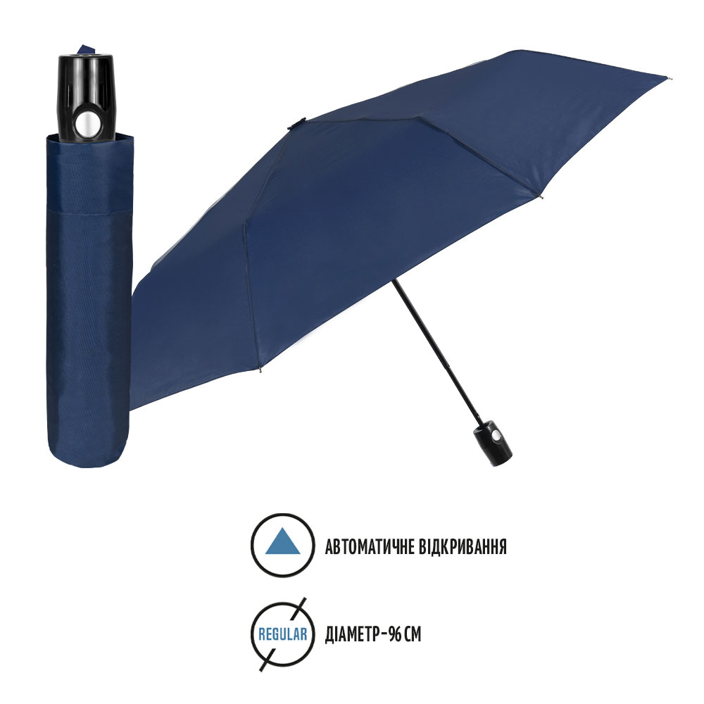 Зонтик Perletti Ombrelli складной автоматический темно-синий (96007-02) - фото 2