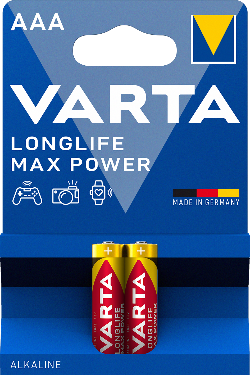 Батарейка Varta Longlife Max Power AAA Bli 2 Alkaline, 2 шт. (4703101412) - фото 1