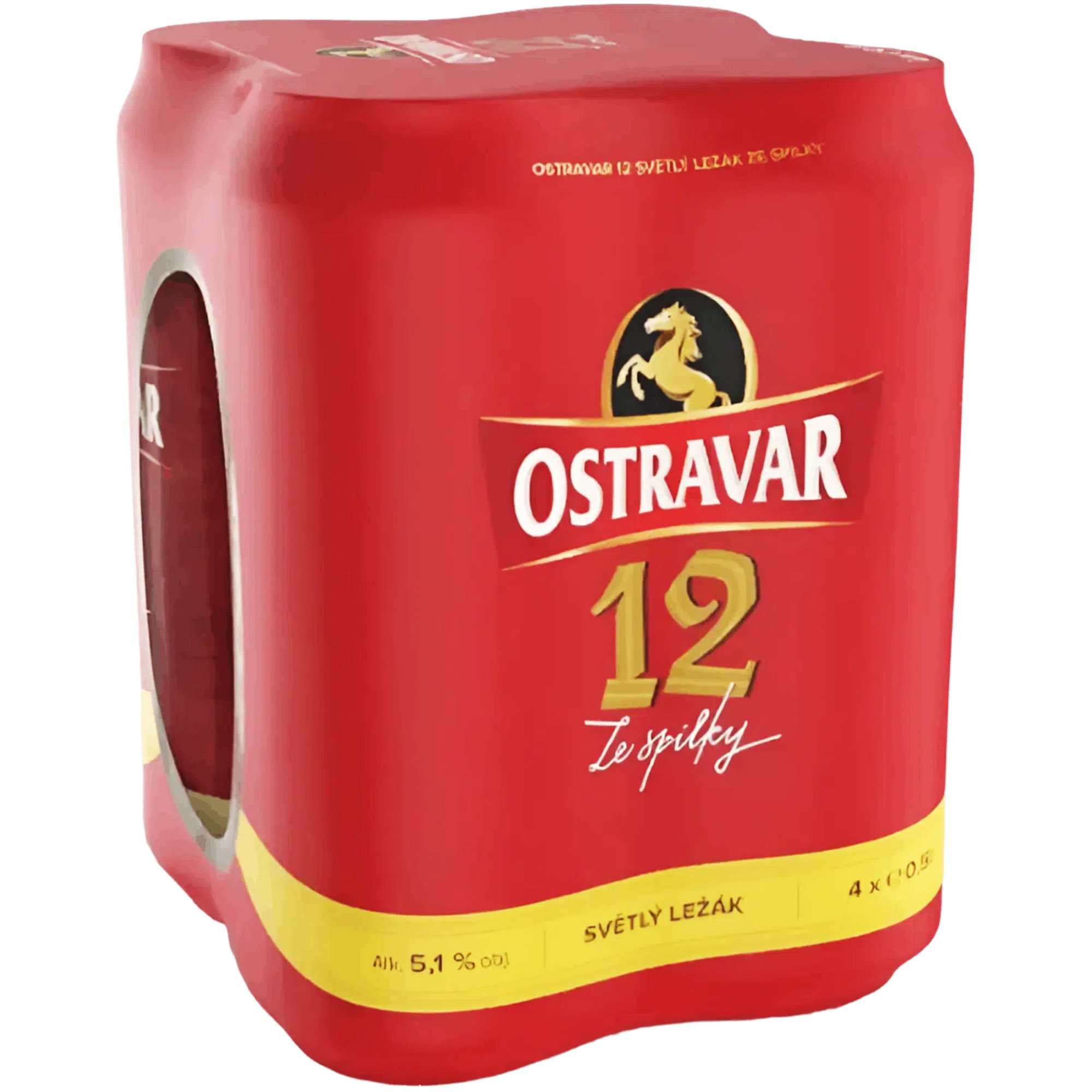 Пиво Ostravar 12 светлое 5.1% 4 шт. х 0.5 л ж/б - фото 1