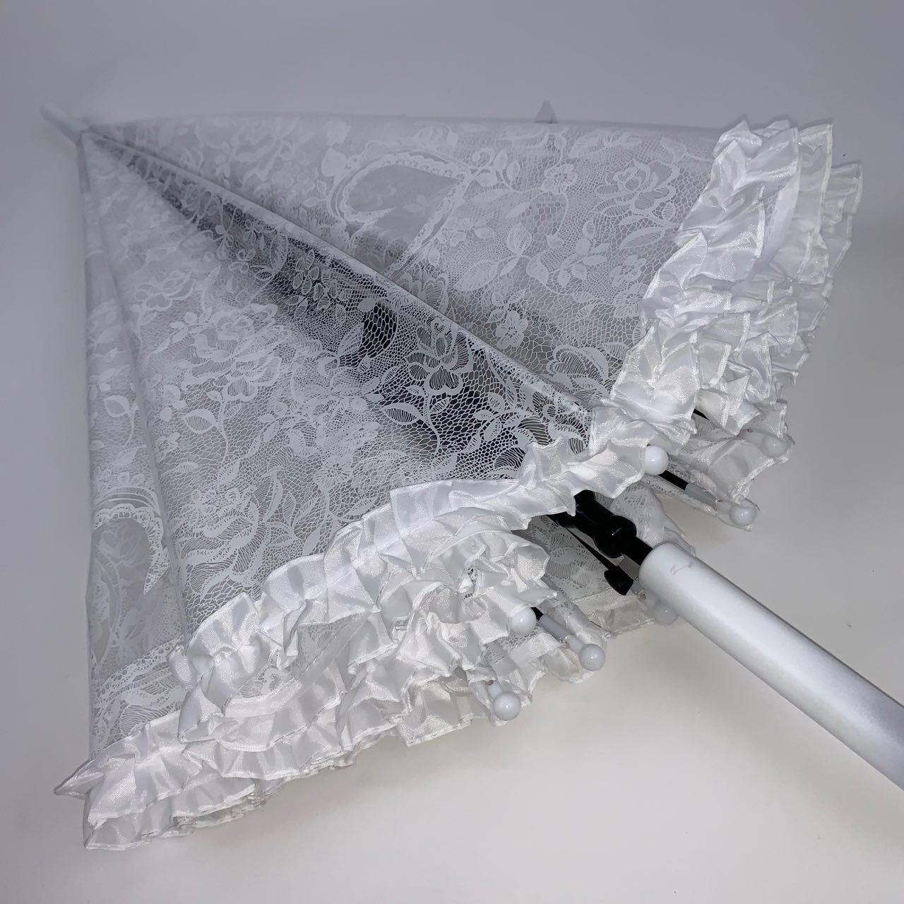Дитяча парасолька-палиця напівавтомат S&L 84 см біла - фото 4