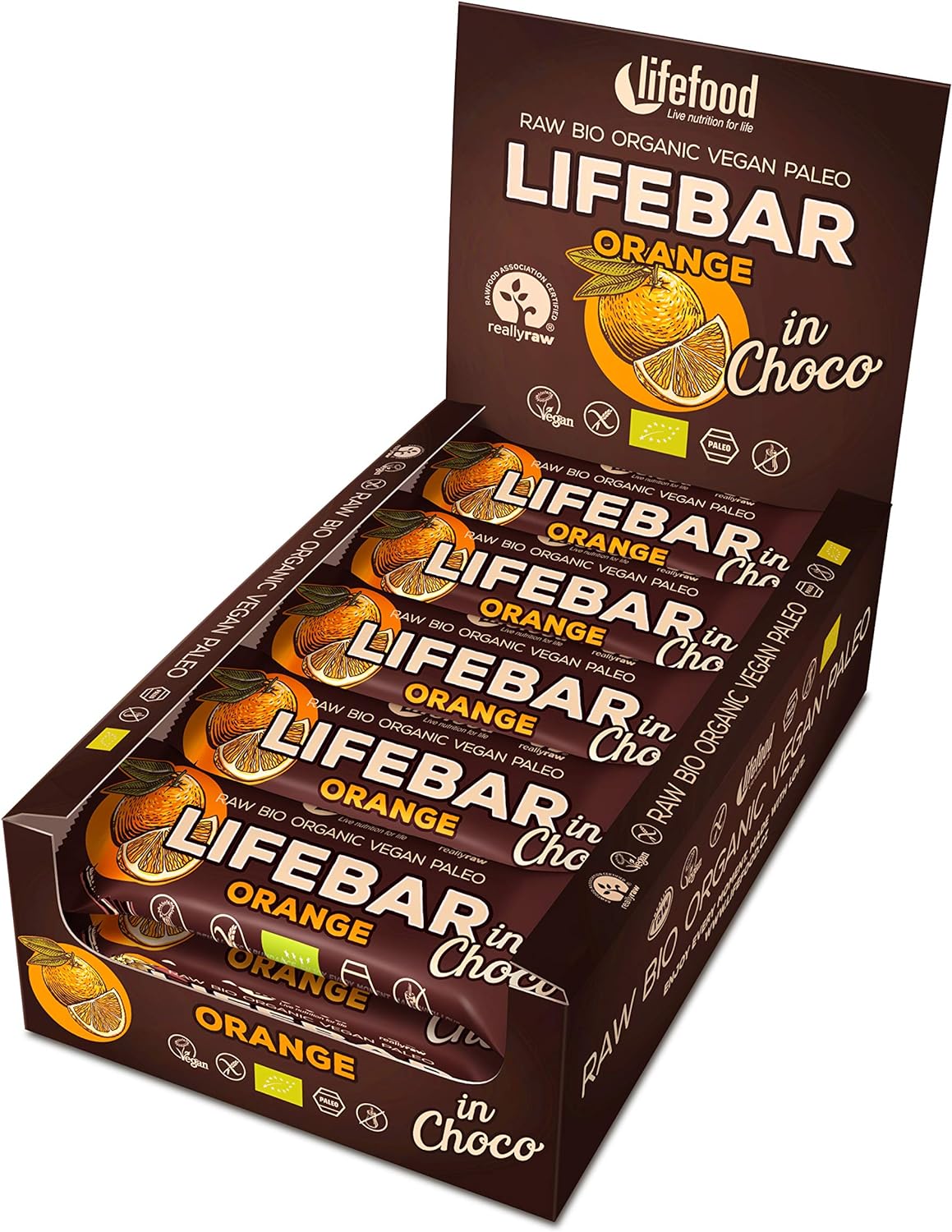 Батончик Lifefood Lifebar Апельсин у шоколаді органічний 40 г - фото 6