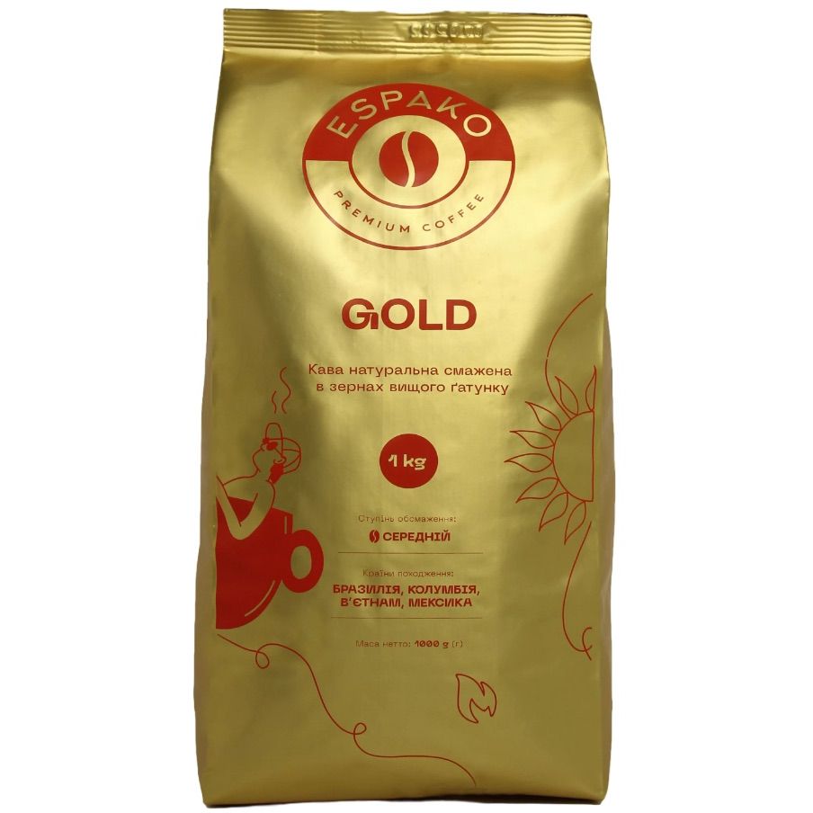 Кофе в зернах Эспако Gold 1 кг - фото 1