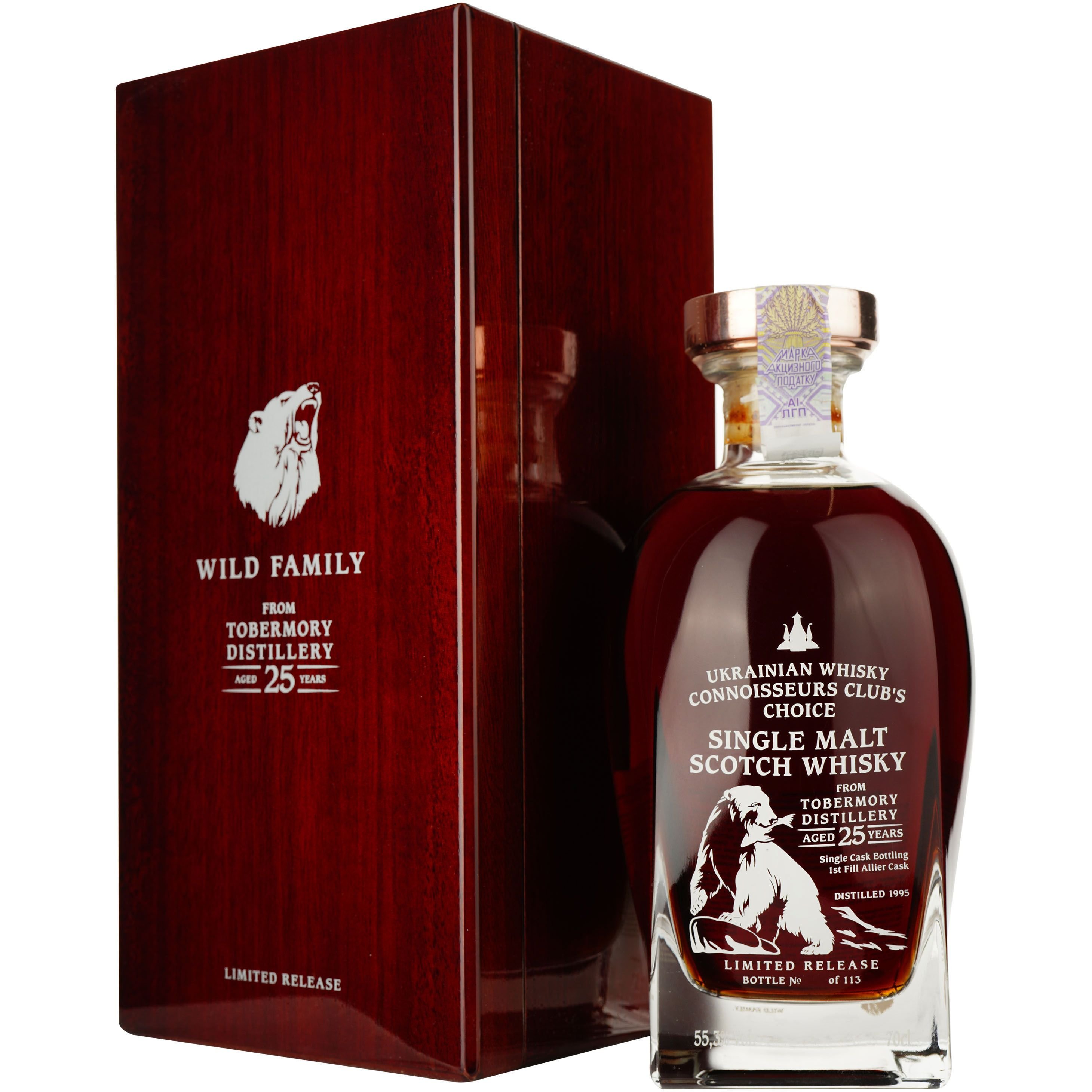 Виски Tobermory 25 Years Old 1st Fill Allier Single Malt Scotch Whisky 55.3% 0.7 л в подарочной упаковке - фото 1