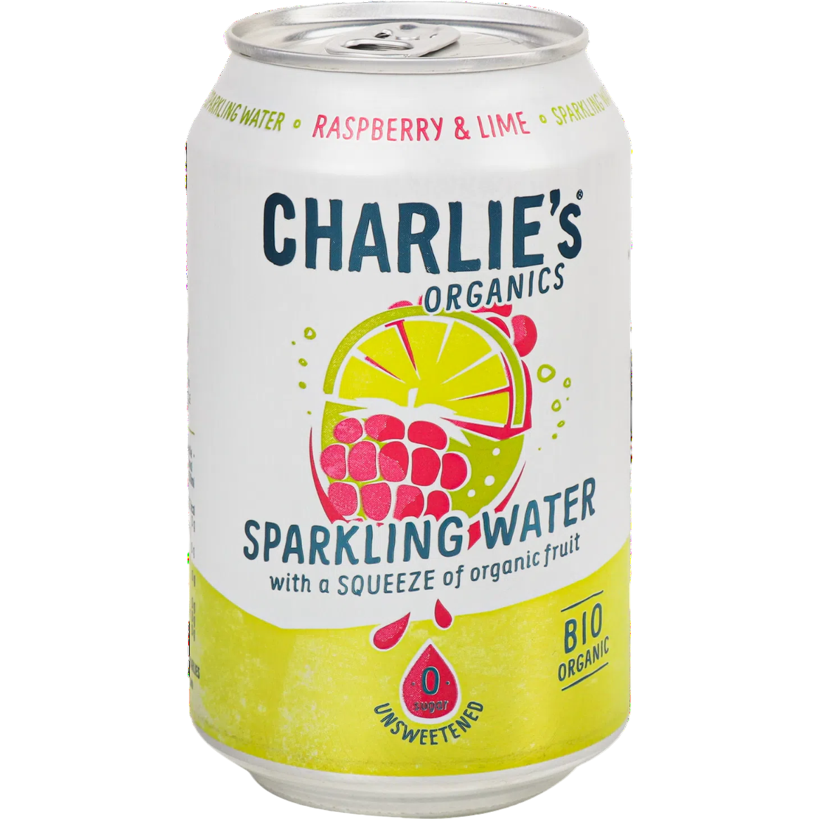 Вода мінеральна Charlie's із соком малини та лайма газована з/б 0.33 л (863549) - фото 1