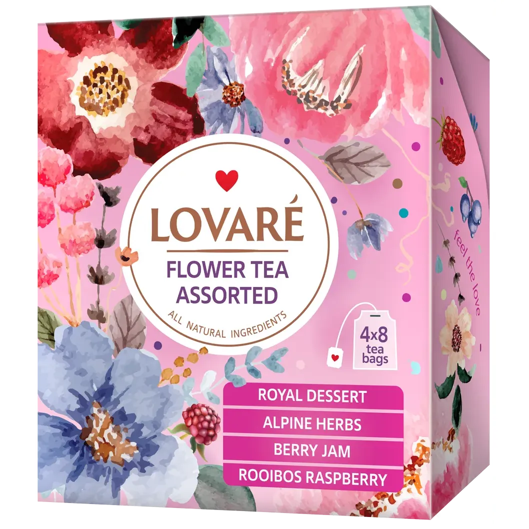 Чай Lovare Flower tea Assorted 4 вида 48 г (32 шт. 1.5 г) (891548) - фото 1