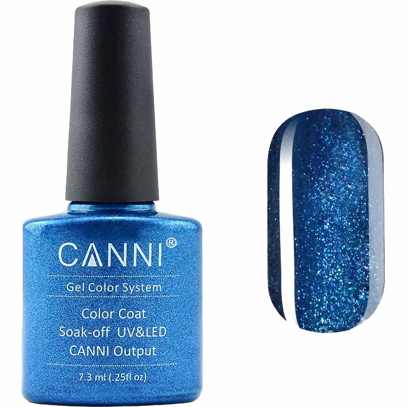 Гель-лак Canni Color Coat Soak-off UV&LED 194 синий с микроблеском 7.3 мл - фото 1