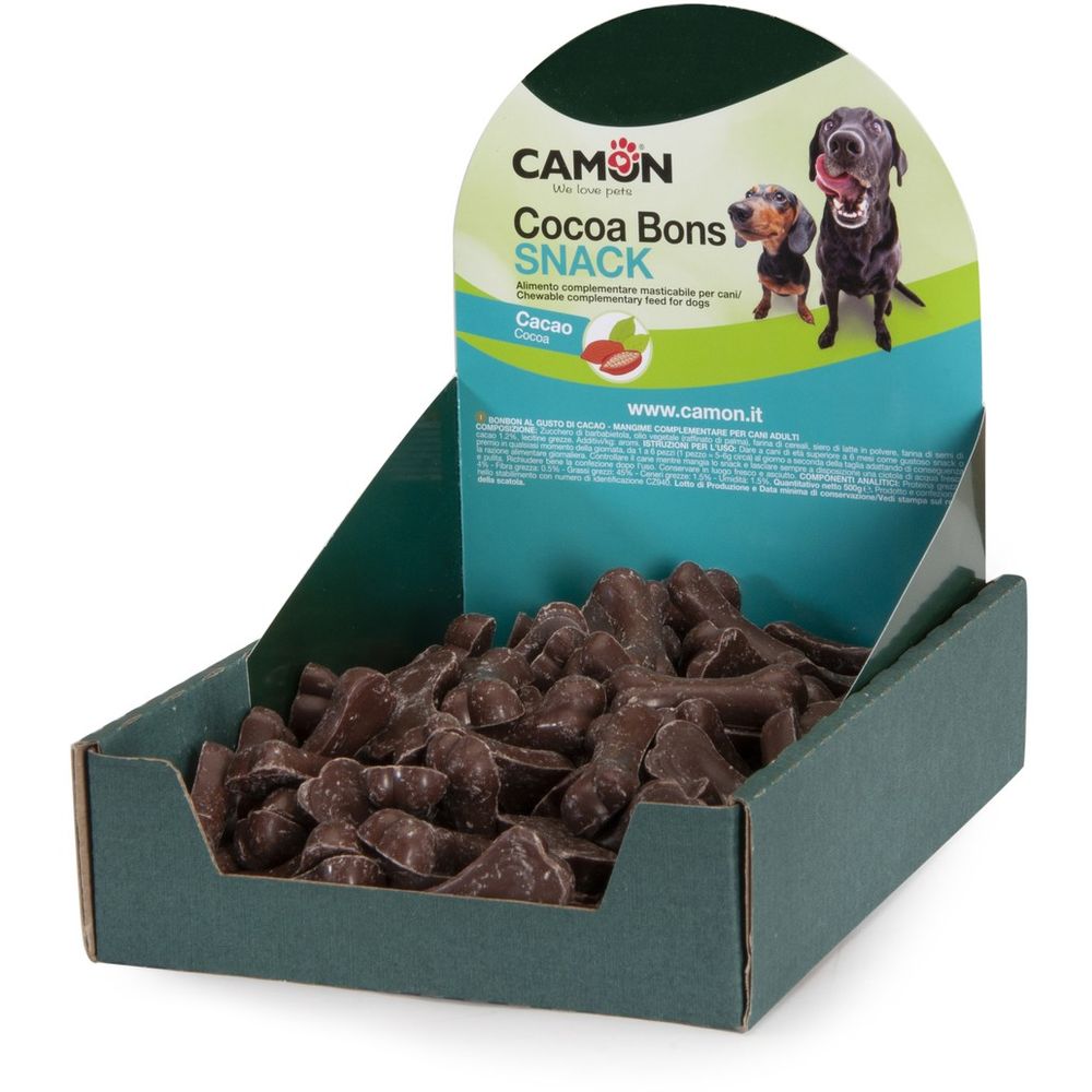 Лакомство для собак Camon Ciokobone Dark Косточки шоколадные 100 шт. - фото 3