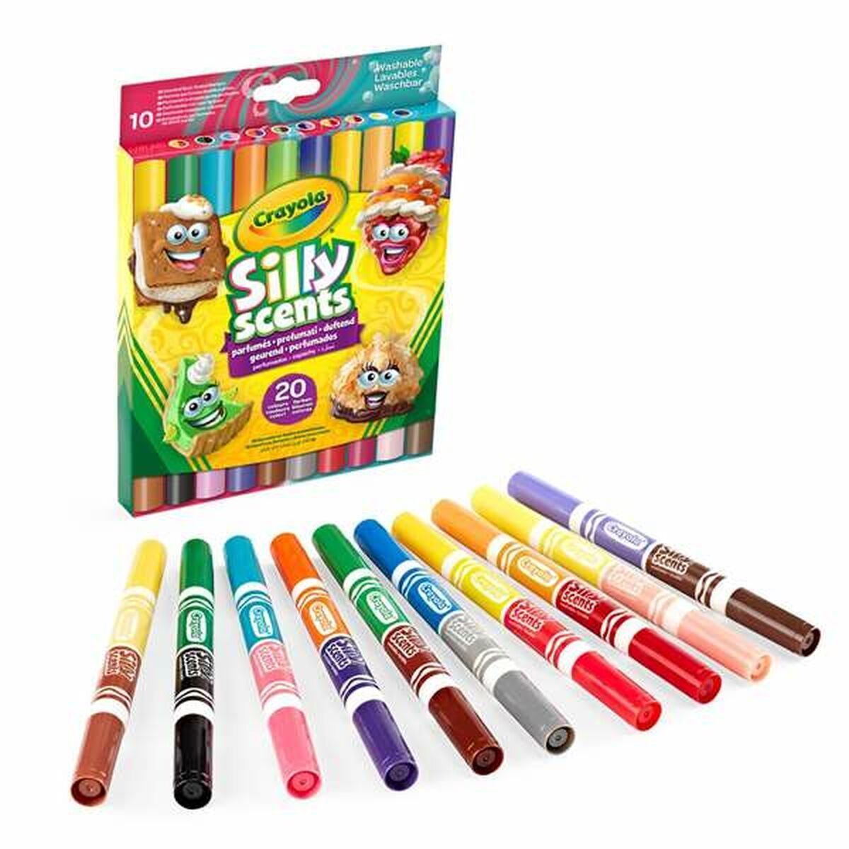 Набір двосторонніх фломастерів Crayola Silly Scents Washable з ароматом 10 шт. (58-8344) - фото 2