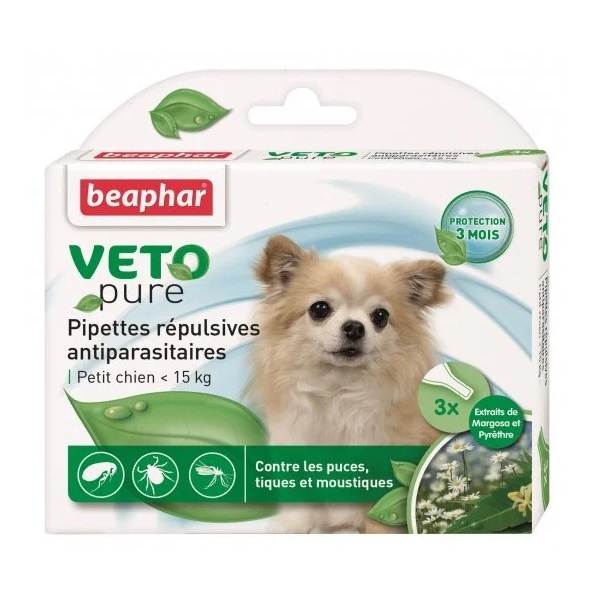 Натуральні протипаразитарні краплі Beaphar BIO Spot on для собак, до 15 кг, 3 піпетки (15612) - фото 1