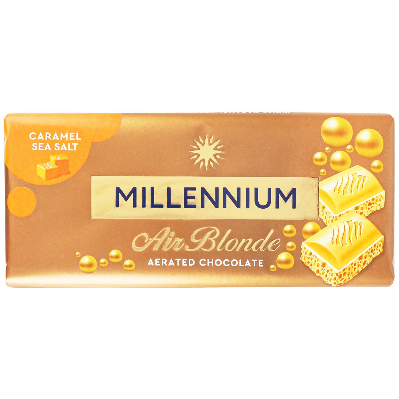 Шоколад білий пористий Millennium Caramel Sea Salt Air Blonde 85 г (939966) - фото 1