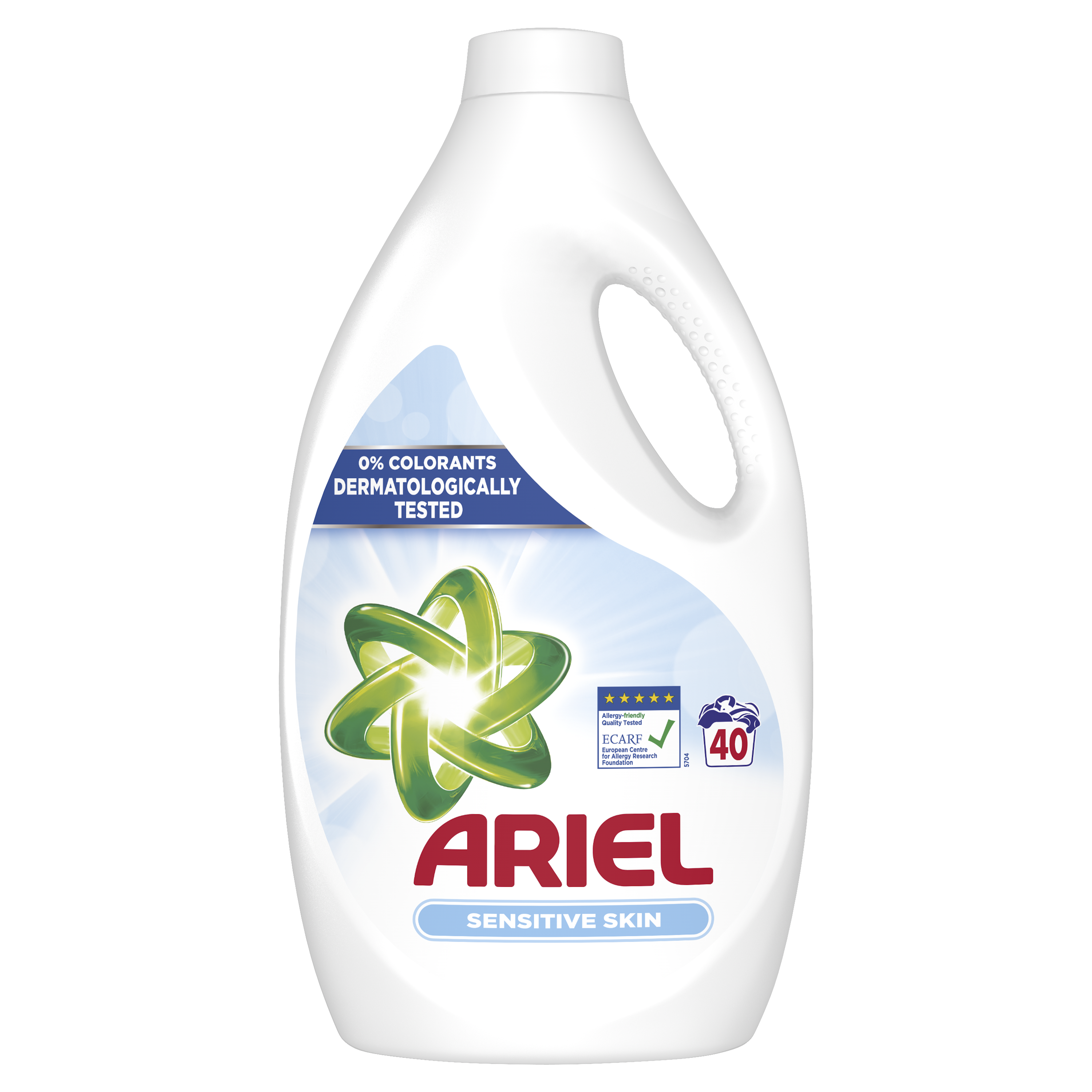 Рідкий пральний порошок Ariel для чутливої шкіри, для білих і кольорових тканин, 2,2 л - фото 1