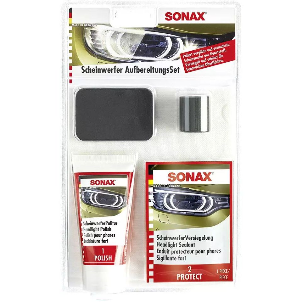 Набір для полірування пластикових фар Sonax Headlight Restoration Kit - фото 1