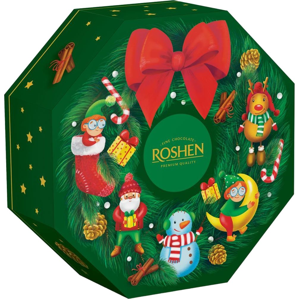 Новогодний подарочный набор Roshen №7 Рождественский венок 472 г - фото 1