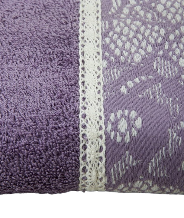 Полотенце Romeo Soft Croсhet, махровое, 90х50 см, фиолетовый с белым (2000008489409) - фото 2